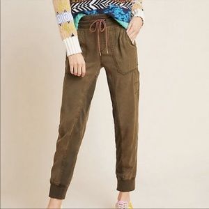 Anthropologie- Nomad High Rise Joggers in Moss Green
